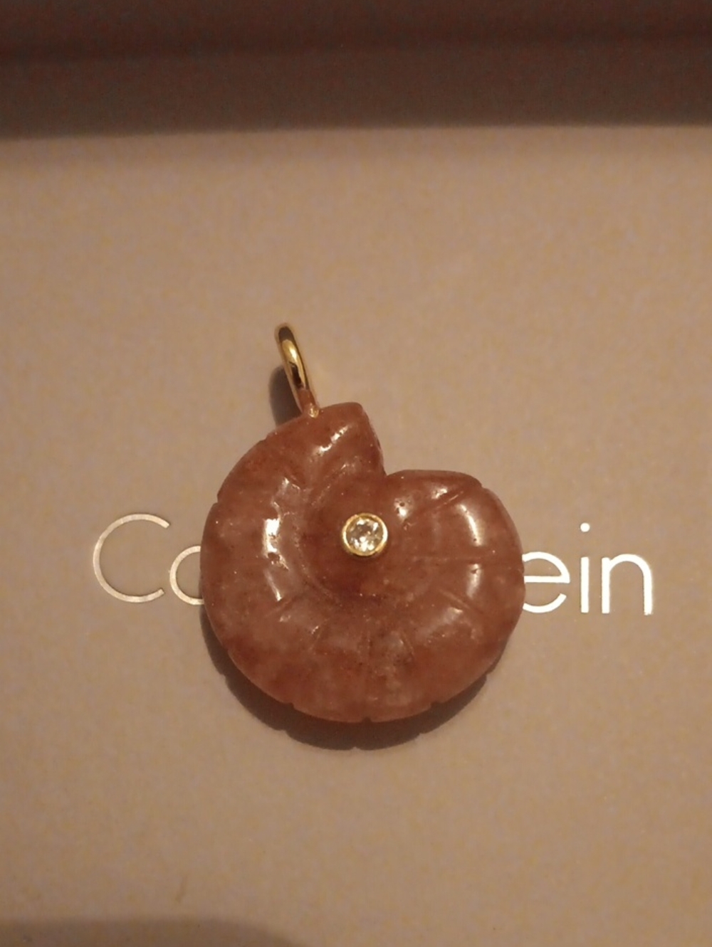 Strawberry Quartz and Austrian Crystal 35.00 ctw Pendant in Goldtone